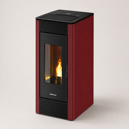 Firefix Pelletofen Ketty Stahl Schwarz-Bordeaux 6,3 kW