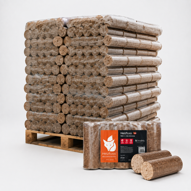 Heizfuxx Nestro XL Red Holzbriketts Hartholz 10kg x 96 Gebinde 960kg Palette