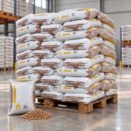 SunPower Holzpellets – 70 × 15 kg Palette – 100 % Nadelholz, ENplus A1 & DINplus & NF