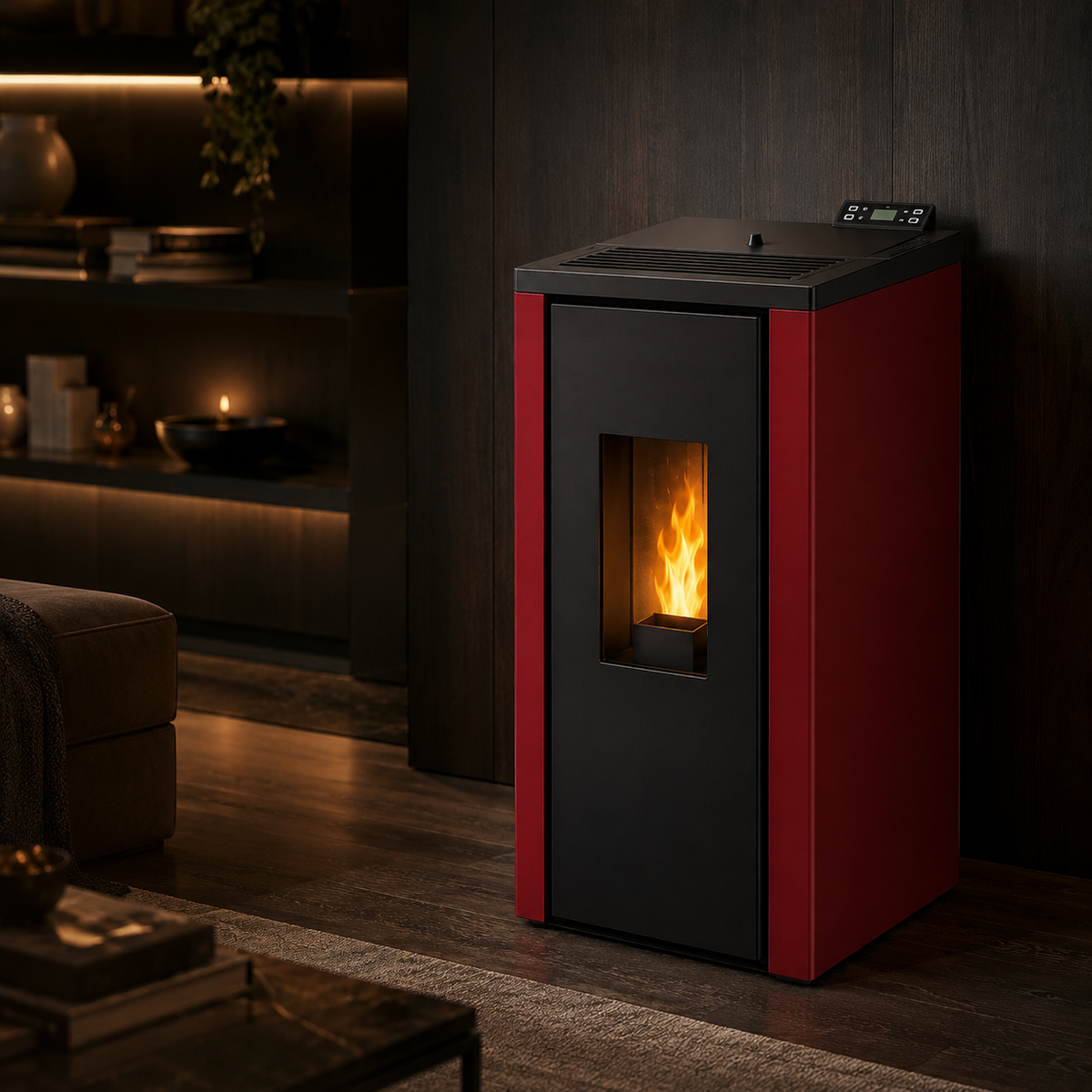 Sannover Pelletofen Anita 7,6 kW Bordeaux