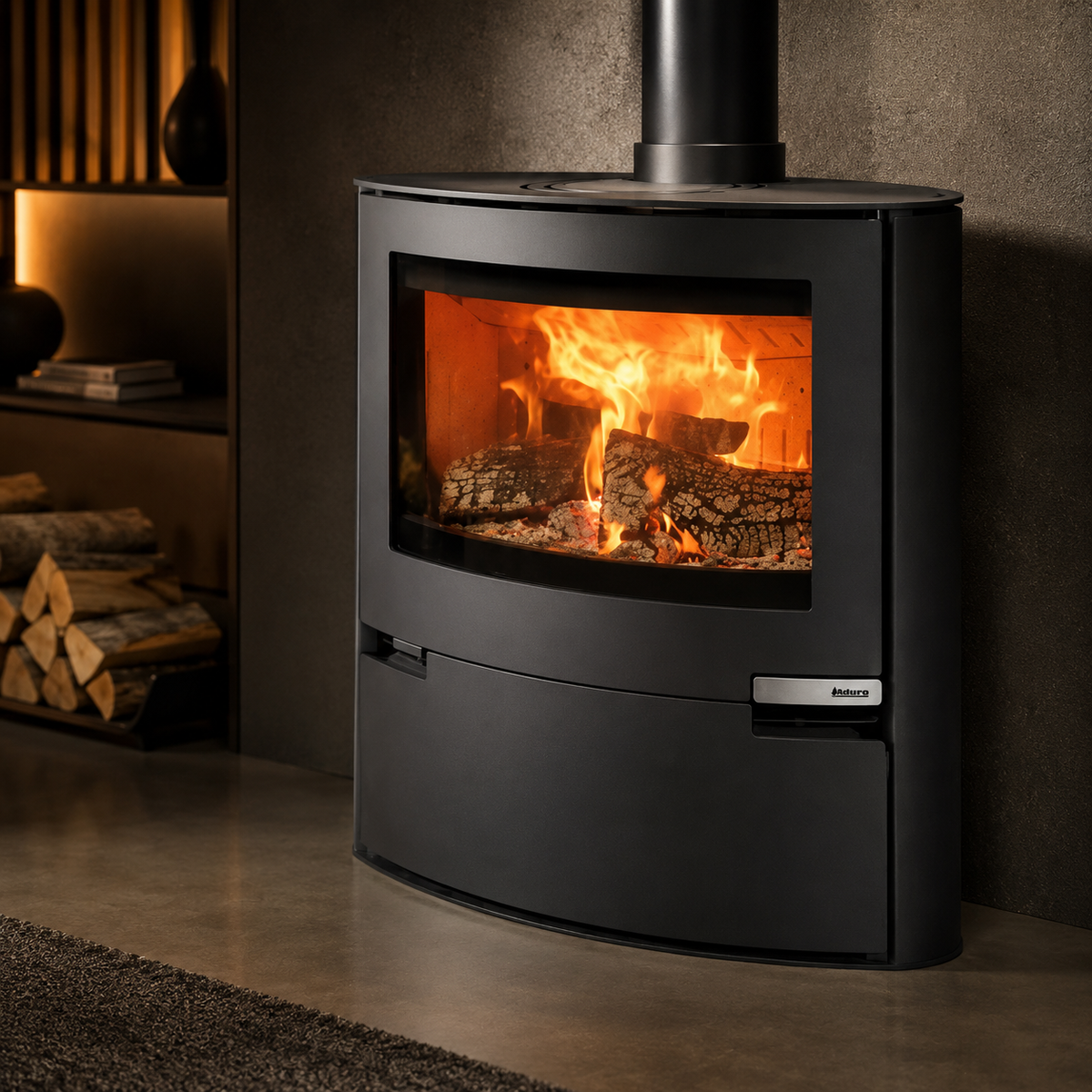 Aduro 15.2 Kaminofen Stahl Schwarz 6,5 kW mit Automatik