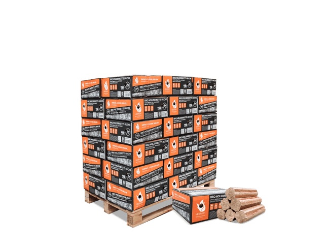 Heizfuxx BBQ-Buchenholzbriketts 18kg x 18 Gebinde 324kg Palette