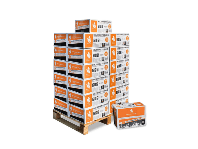 Heizfuxx Nestro M Holzbriketts Hartholz im Karton 12kg x 81 Karton 972kg Palette