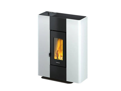 Freepoint Pelletofen Roxy Stand Stahl Weiß 7 kW