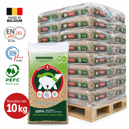 PAULS Holzpellets – 35 × 15 kg Halbpalette (525 kg) – 100 % Nadelholz
