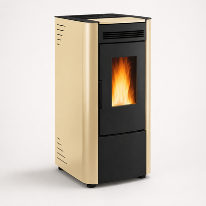 Firefix Pelletofen Ketty Stahl Schwarz-Beige 6,3 kW