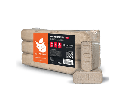 Heizfuxx RUF Original Red Holzbriketts Hartholz 10kg x 30 Gebinde 300kg Palette