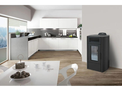 Rowi Pelletofen Stahl Schwarz 5,9 kW