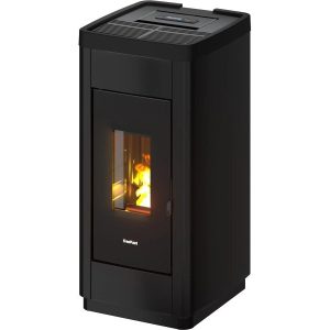 Freepoint Pelletofen LIFE Stahl Schwarz-Gold 8,5 kW