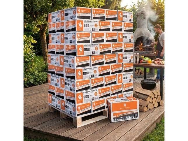 Heizfuxx Nestro M Holzbriketts Hartholz im Karton 12kg x 81 Karton 972kg Palette