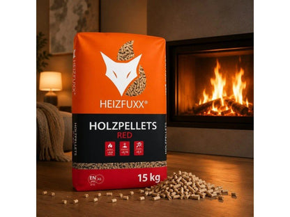 Heizfuxx Red ENplus A1 Holzpellets Hartholz 15kg x 65 Sack 975kg Palette