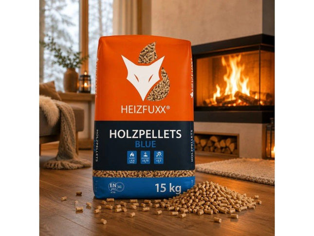 Heizfuxx Holzpellets Blue 15kg x 65 Sack 975kg Palette