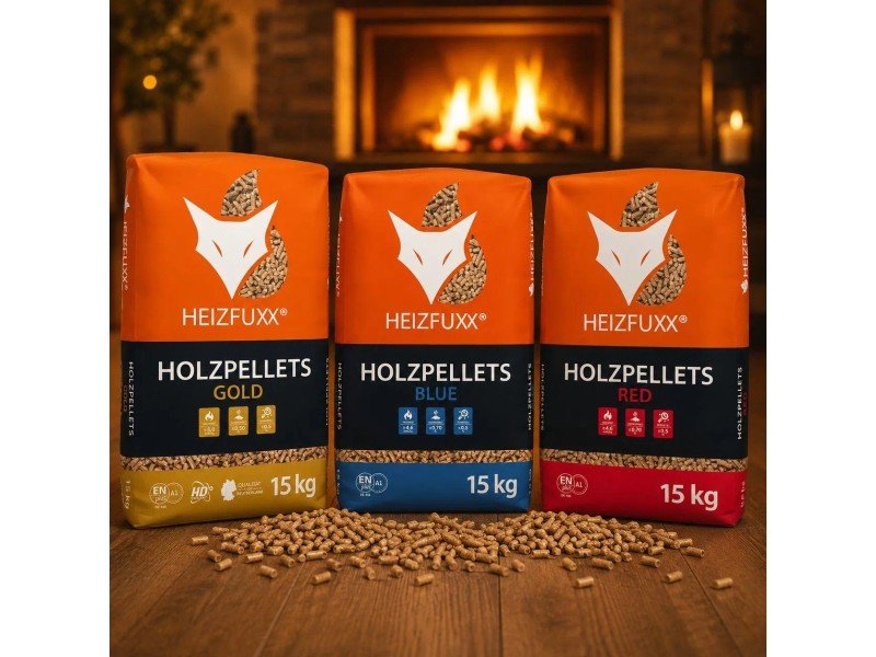 Heizfuxx Holzpellets Blue 15kg x 65 Sack 975kg Palette