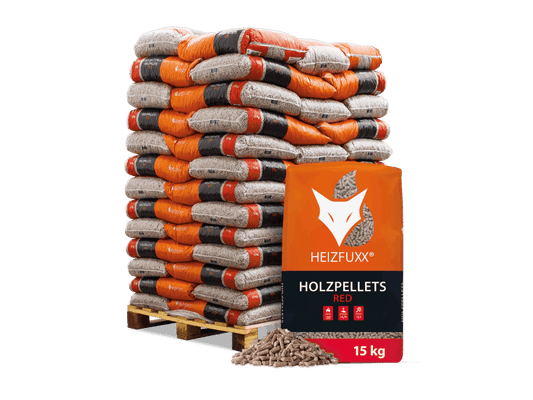 Heizfuxx Red ENplus A1 Holzpellets Hartholz 15kg x 65 Sack 975kg Palette