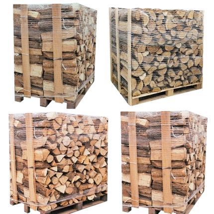 Kaminholz 25 cm – 4 Paletten mit insgesamt 12 Ster – Hartholzmischung