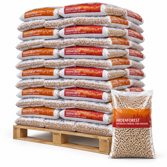 Ardenforest Holzpellets – 70 × 15 kg Palette – Nadel- und Laubholz, DINplus