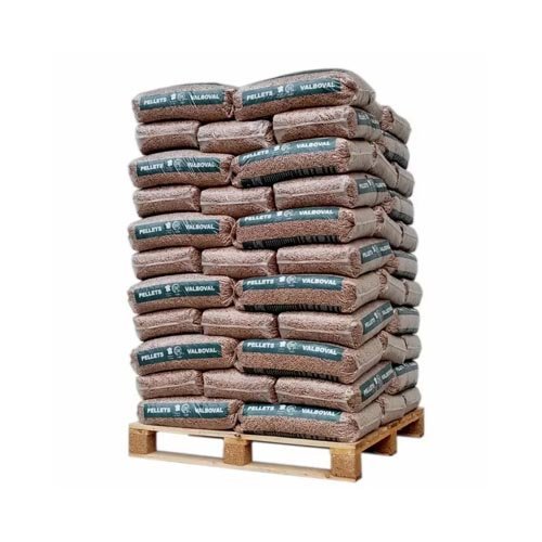Valboval Holzpellets – 65 × 15 kg Palette (975 kg) – 100 % Nadelholz, DINplus