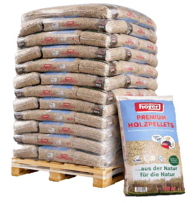 Hoyer Holzpellets ENplus A1 990kg 66 Saecke hoher Heizwert