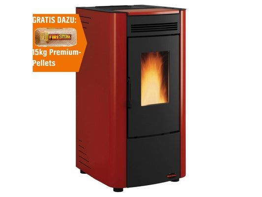 Firefix Pelletofen Ketty Stahl Schwarz-Bordeaux 6,3 kW