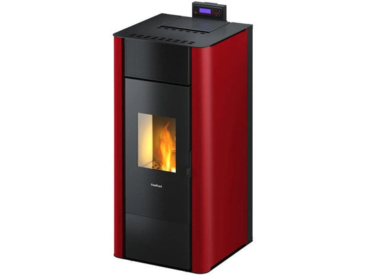 Freepoint Pelletofen Tesis Stahl Bordeaux 22,8 kW wasserführend