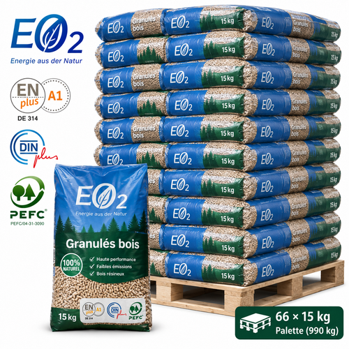 Butagaz Holzpellets – 66 × 15 kg Palette
